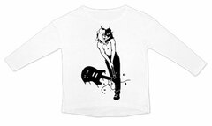 Danganronpa: The Animation - Monokuma PUNK Drop Shoulder/ WHITE - Girl's Free Size