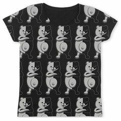 Danganronpa the Animation - Monokuma All Print Girl's Shirt/ BLACK - Girl's M