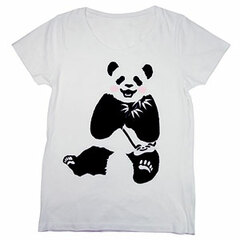 Shirokuma Cafe - Panda-kun Girls Shirt/ WHITE - GIRL'S L