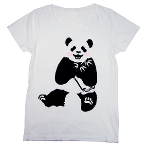 Shirokuma Cafe - Panda-kun Girls Shirt/ WHITE - GIRLS M