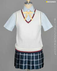 Love Live! Nijigasaki High School Idol Club Nijigasaki High School Female Uniform Summer Vest (Off-White x Red) Anime Ver. M