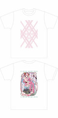Hirosaki Sakura Festival 2022 x Sakura Miku Tsugaru Kogin Embroidery T-Shirt <Kogin.net Collab> White x Pink