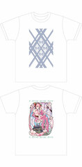 Hirosaki Sakura Festival 2022 x Sakura Miku Tsugaru Kogin Embroidery T-Shirt <Kogin.net Collab> White x Navy