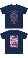 Hirosaki Sakura Festival 2022 x Sakura Miku Tsugaru Kogin Embroidery T-Shirt <Kogin.net Collab> Indigo x Pink