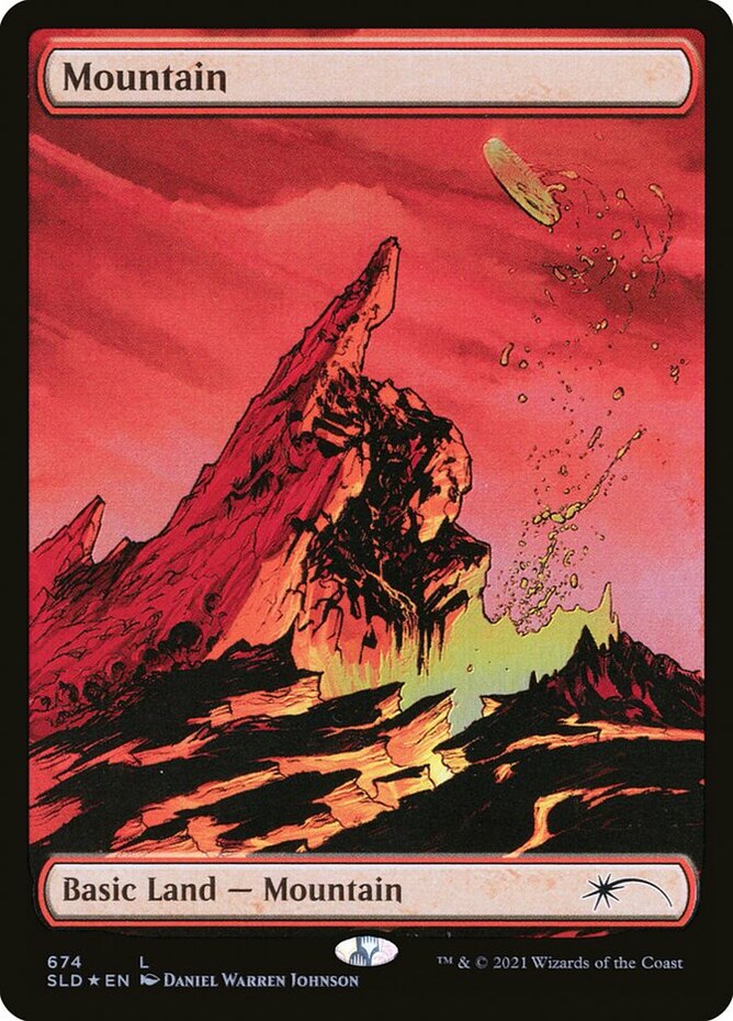 1x Mountain - Full Art (674) - Foil NM-Mint, English Secret Lair