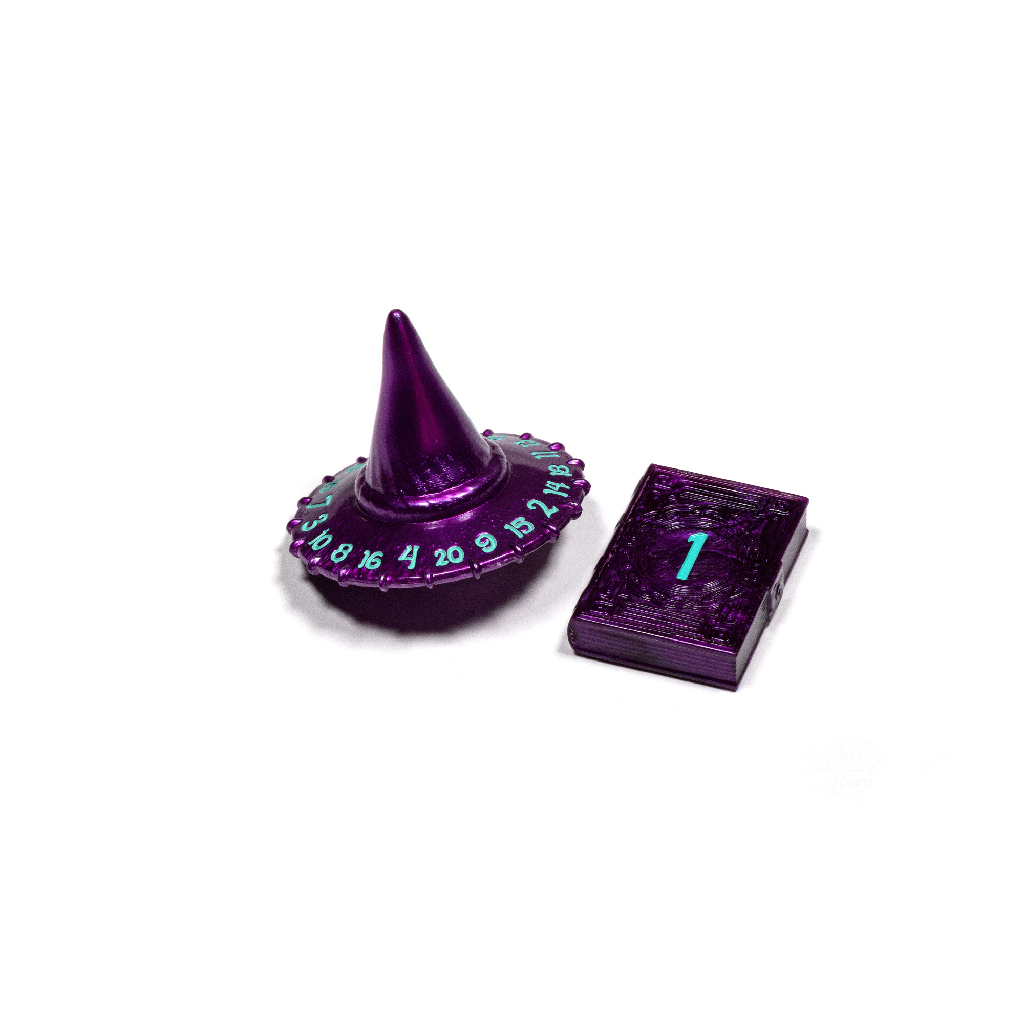 PolyHero Wizard D20 Wizard Hat And D2 Spellbook In Wizardstone