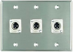 Pro Co WP3003 Triple Gang (3) XLRM Latching Wall Plate