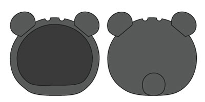 Omanjuu Niginigi Mascot - Kigurumi Case: Bear Black