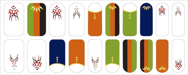 Kabuki Nail Sticker - Kumadori