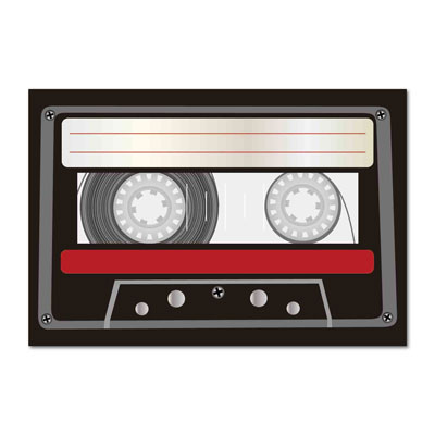 BIG Square Can Badge - Cassette Tape / A