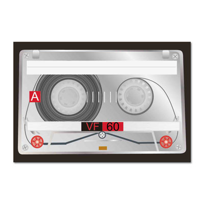 BIG Square Can Badge - Cassette Tape / C