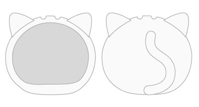 Omanjuu Niginigi Mascot - Kigurumi Case: Cat White
