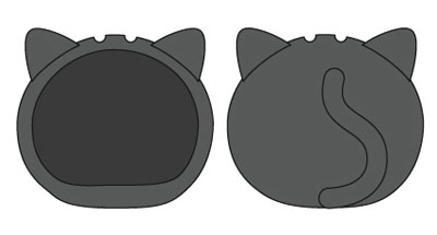 Omanjuu Niginigi Mascot - Kigurumi Case: Cat Black