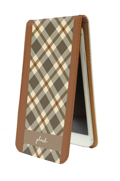 Vertical iPhone Case 03 / Burned Brown Check