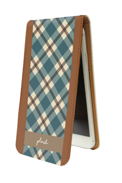 Vertical iPhone Case 01 / Light Blue Check