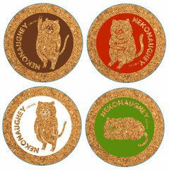 Nekonaughey - Cork Coaster Set