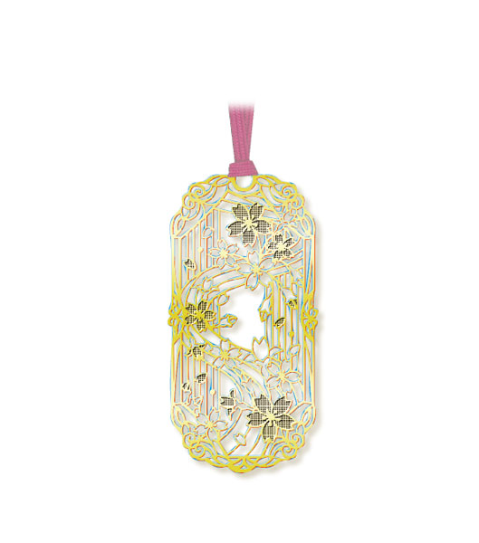 Gold Bookmark - Cherry Blossoms K