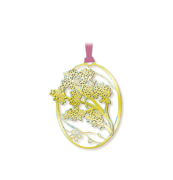 Gold Bookmark - Cherry Blossoms G