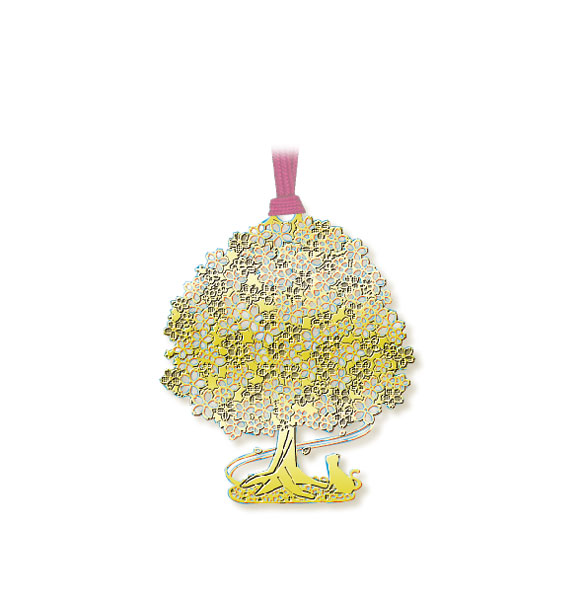 Gold Bookmark - Cherry Blossoms B