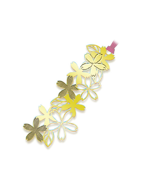 Gold Bookmark - Cherry Blossoms I