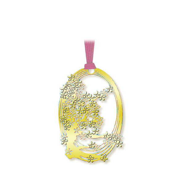 Gold Bookmark - Cherry Blossoms L