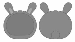 Omanjuu Niginigi Mascot - Kigurumi Case: Rabbit Gray / Regular Size