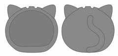Omanjuu Niginigi Mascot - Kigurumi Case: Cat Gray / Regular Size
