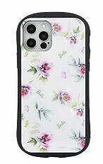Barbie iPhone 12/12 Pro Hybrid Glass Case Flower Pattern