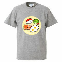 Oshushi dayo Breakfast T-shirt Grey (L)