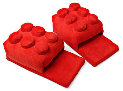 Block Slippers Red