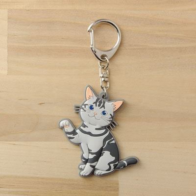 Pikuriru! - Nyanko Rubber Keychain: American Shorthair