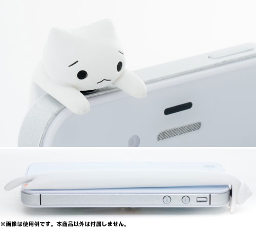 Nyanko Earphone Jack - Stretching Nyanko (White)