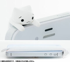 Nyanko Earphone Jack - Stretching Nyanko (White)