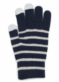 Touch Grove (Electrostatic Capacity Style Touchscreen Gloves) Striped: Gray x Navy