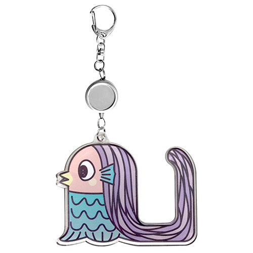 Push Keychain Amabie Pink