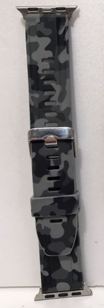 AppleWatch Camouflage Rubber Wristband Gray Camo