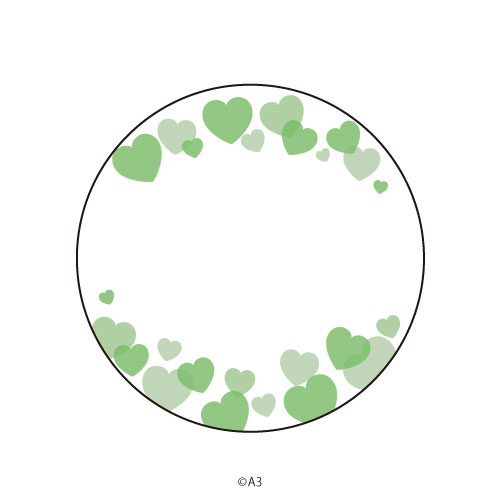 57mm Tin Badge Cover 83/ Heart (Green)