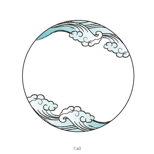 57mm Tin Badge Cover 71/Japanese Pattern (Wave)
