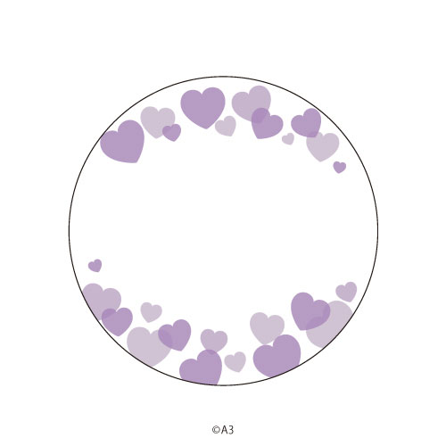 57mm Tin Badge Cover 84/ Heart (Purple)