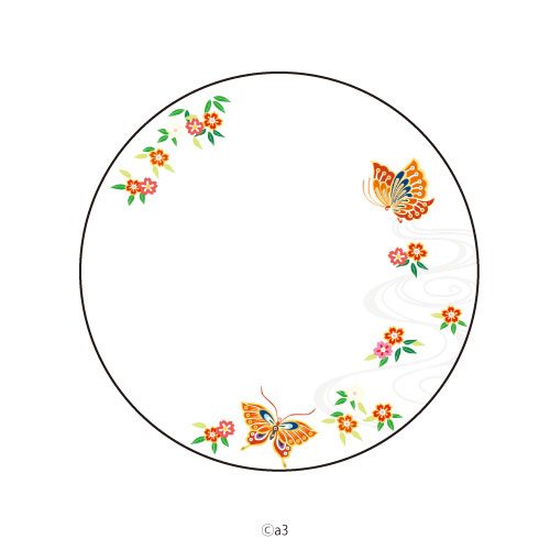 57mm Tin Badge Cover 75/Japanese Pattern (Butterfly)
