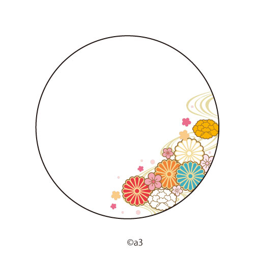65mm Tin Badge Cover 20/Japanese Flower Pattern