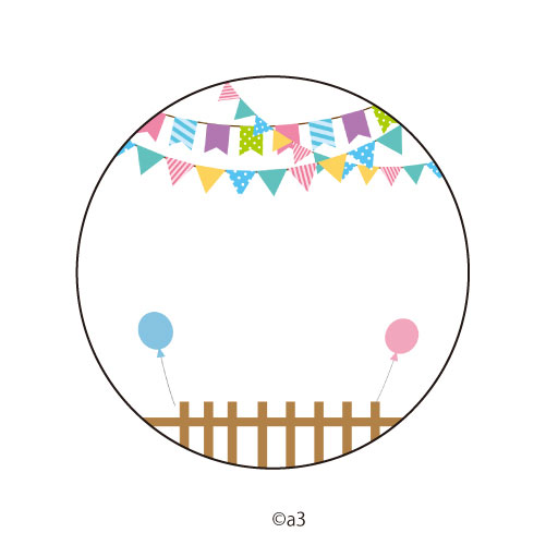 65mm Tin Badge Cover 09/ Garland (Flag)