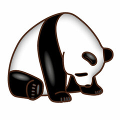 Puni PON ZooZooZoo Rubber Magnet Sad, Sleeping Panda
