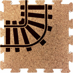 Tsunaga-ru Curved Rail Cork Coaster