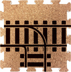 Tsunaga-ru Turnout Rail R Cork Coaster