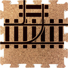 Tsunaga-ru Turnout Rail L Cork Coaster