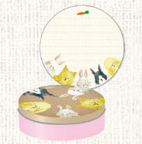 Sticky Note Tin Many Rabbits