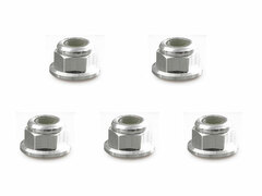 M4 Al Flange Nylon Nut Silver 5pcs Set