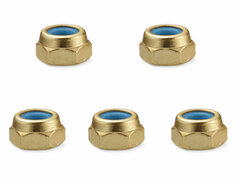 M3 Aluminum Thin Nylon Nut Gold 5pcs Set