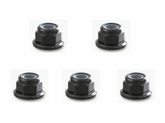 M4 Al Flange Nylon Nut Black 5pcs Set